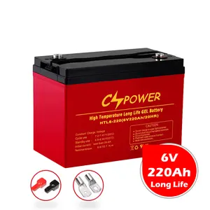 CSPower vrla bateria 6v 220ah chumbo ácido bateria baterias de armazenamento solar para o sistema UPS HTL6-220