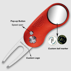 Herramienta de golf plegable con marcador de bola de 10 colores, reparador de divots y tenedor de golf con botón emergente, venta al por mayor - Product Image 4
