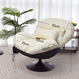 Sillón individual reclinable giratorio de 85x92x95cm para sala de estar, hogar y balcón. - Product Image 1