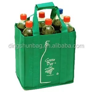 Vendita calda riciclata borsa per bottiglie di vino in tela Non tessuta con Logo