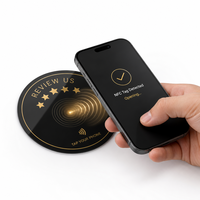 Autocollant NFC en acrylique programmable de qualité supérieure avec logo personnalisé, 13,56 MHz, auto-adhésif, pour les cafés