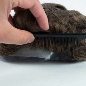 Yuanzhen - Prótesis Capilar Masculina de Cabello Humano Natural Indio Marrón, Aspecto Natural, 8x10, Base Ultrafina de PU, V-LOOP, Topper con Nudos de Una Sola Pieza - Product Image 2