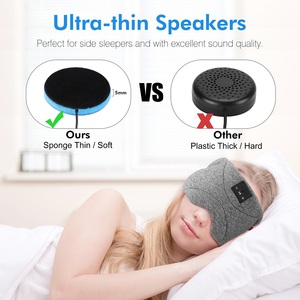 Idéal pour les voyages et le sommeil, masque pour les yeux avec écouteurs Bluetooth sans fil pour appels nocturnes en couple, masque pour les yeux 3D lavable avec casque intégré - Product Image 2