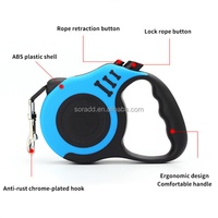 Correa para Perro Personalizada de ABS/Nylon Sólido, 3m, Retráctil Automática, con Decoración de Encaje, Acolchada, Reflectante, para Exteriores, Jardín, Viajes, Caminatas