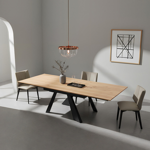 <span class=keywords><strong>Table</strong></span> à manger extensible en <span class=keywords><strong>bois</strong></span> massif de chêne de style rustique de <span class=keywords><strong>haute</strong></span> qualité pour salle à manger, restaurant - Product Image 1
