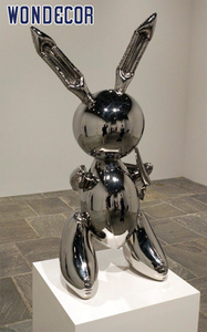 Artiste Moderne Intérieur Grand Ballon Abstrait Lapin Sculpture En Acier Inoxydable