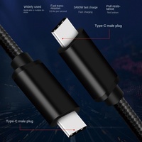 PD60W3A jalur Data tipe-c, kepala ganda 10Gbps pengisian cepat untuk komputer ponsel Hard Disk PVC jaket dengan Braid SHIELD