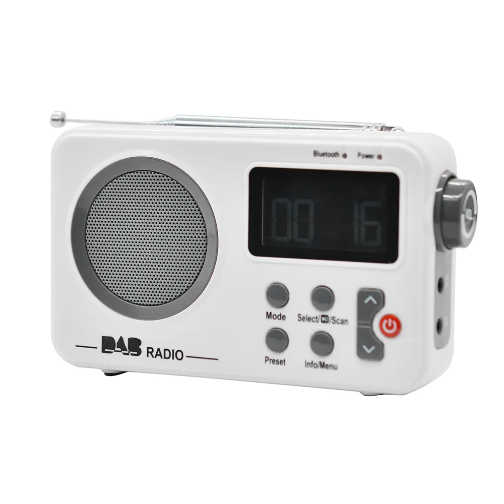 <span class=keywords><strong>DAB</strong></span> + Radio Portable avec batterie Rechargeable, horloge élégante, radio Fm