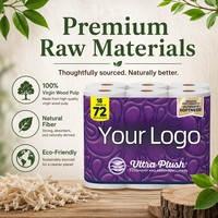 Serviettes jetables premium 4 plis, extra douces, écologiques, antibactériennes, emballées individuellement, matelassées, en pâte de bois vierge