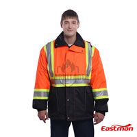 Veste d'hiver haute visibilité 3-en-1 certifiée EN ISO 20471 EN 343, imperméable, coupe-vent, respirante, en tissu Oxford 190 g/m², vêtements de travail robustes