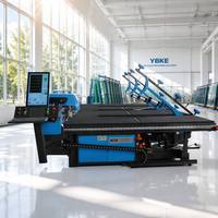 Machine de gravure sur verre CNC entièrement automatique YBKE avec bras de chargement sous vide, centre de découpe de verre flottant pour usine de fabrication de verre