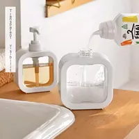 Bouteilles carrées en plastique blanc noir 300ml 500ml pour Lotion Gel douche vaisselle liquide détergent à lessive pompe à eau distribution
