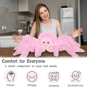 4,2 libbre realistico pesato soffice ragno rosa peluche 19 pollici peluche regali di compleanno per ragazzi e ragazze pesato ragno giocattolo - Product Image 4