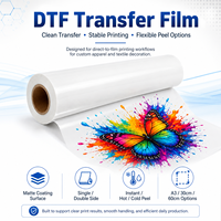 Film de transfert thermique DTF PET double face enduit pour encre pigmentée 60cm x 100m & 30cm x 100m – Pelage à chaud/froid/à température ambiante