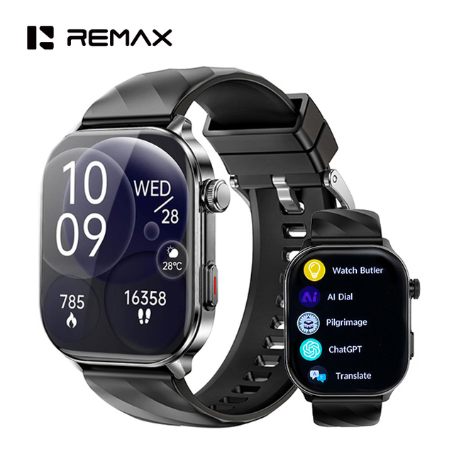 Remax AI Smart Watch IP68 Waterproof Smartwatch 2.04" AMOLED Activity Trackers Fitness Watch with Heart Rate/Sleep Monitor