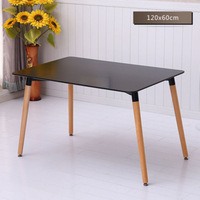 Table à manger rectangulaire carrée moderne personnalisée en bois, plateau en MDF, pieds en bois de hêtre, finition blanche, mobilier de restaurant