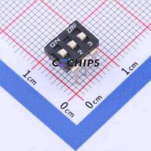 KH-10027A-HL2.54-3P DIP Switch Through hole Component (THT) Switch Flat Toggle, Raised Type 3 PC Pin 2.54mm - Product Image 1