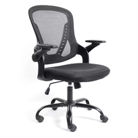 Chaise de bureau moderne noire réglable en hauteur, ergonomique, luxueuse, avec accoudoirs confortables et abordables