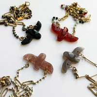 Collier chaîne figaro personnalisé pour femme avec pendentif oiseau en résine diamantée, design DIY, cadeau de mariage