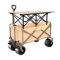 Chariot de camping pliable portable, sûr et durable, de haute qualité, multicolore au choix, avec poignée réglable et plateforme, outils de shopping OEM