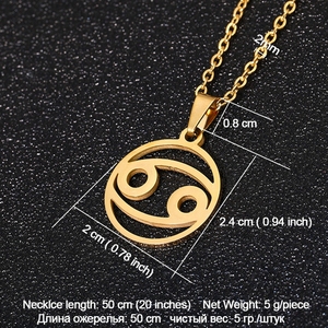Collar con Colgante <span class=keywords><strong>de</strong></span> Signo Zodiacal <span class=keywords><strong>de</strong></span> Acero Inoxidable 316L Chapado en Oro <span class=keywords><strong>de</strong></span> 18K Simple y Resistente al Deslustre para Mujer - Product Image 2