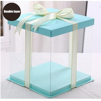 Boîte cadeau transparente plate en PET personnalisée pour gâteaux