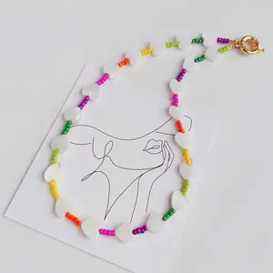 HIH estilo bohemio caliente verano playa joyería venta al por mayor Shell estrella encanto Arco Iris cuentas pulsera collar