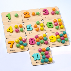 Juguete de madera para reconocer números y recoger cuentas con palillos y pinzas para niños de 3 a 6 años, herramienta educativa para el aprendizaje de matemáticas - Product Image 5