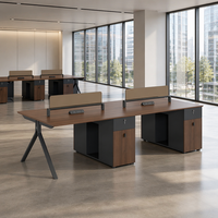 Meuble de bureau modulaire extensible et portable, populaire et en promotion, avec cloisons de séparation pour poste de travail 2-6 personnes, en bois