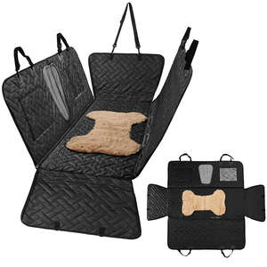 Großer schwarzer wasserdichter faltbarer Sitz bezug aus Oxford-Baumwolle für Haustiere Wasch barer Hunde wagen mit festem Muster für Katzen-Drops hipping - Product Image 6