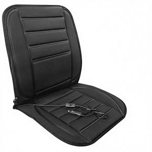 Coussin chauffant pour siège auto noir 12V avec régulateur de température réglable et oreillers lombaires - Product Image 1