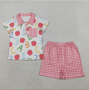 ชุดเสื้อผ้าเด็กผู้ชายและเด็กผู้หญิงลายตาราง แบรนด์ ABC Apples Polo Tunic สำหรับกลับไปโรงเรียน - Product Image 6