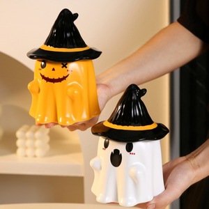 Venta al por mayor nueva creativa 3D <span class=keywords><strong>Halloween</strong></span> divertido tazas de café de cerámica logotipo personalizado FORMA DE elfo pintado a mano <span class=keywords><strong>taza</strong></span> de porcelana <span class=keywords><strong>taza</strong></span> de té con tapa - Product Image 4