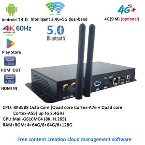 RK3588 RK3576 RK3566 Android 4K UHD HD-MI出力 4Gモジュール搭載<span class=keywords><strong>TV</strong></span>ボックス 広域ネットワーク対応 CMSデジタルサイネージメディアプレーヤー - Product Image 4