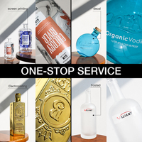 Bouteille de whisky, de vodka ou de tequila en verre transparent de 750 ml, conçue sur mesure, ronde, à col long, avec fond en forme de rose, bouchon à couronne, joint en liège, échantillon gratuit