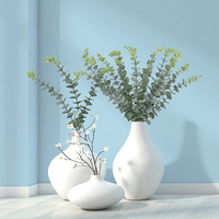 Arrangement de fleurs décoration de la maison Real Touch branche de feuille d'eucalyptus eucalyptus artificiel