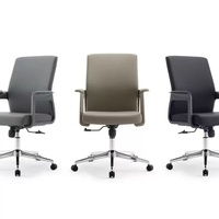 Chaise de bureau ergonomique confortable en cuir PU pivotante avec dossier