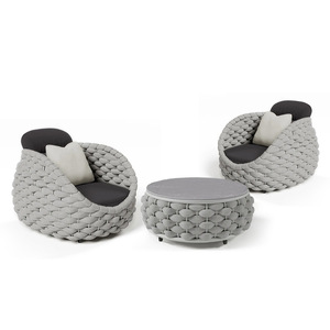 Moderno lusso con struttura in alluminio Patio giardino divano sedia impermeabile tessuto mobili da esterno con vite terminale - Product Image 6