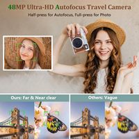 Appareil photo hybride compact professionnel 4K avec objectif zoom optique 16x, capteur CMOS et carte mémoire SD, capture vidéo riche en fonctionnalités