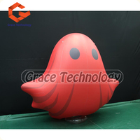 Ballon rouge gonflable de fantôme de bande dessinée pour la publicité, modèle gonflable de dessin animé de jeu de Pacman