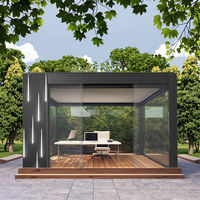 YOUYA Pergola solaire bioclimatique en aluminium d'usine Pergola solaire personnalisée avec porte de store à persiennes pour la maison, le jardin et l'extérieur