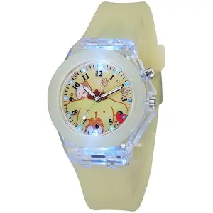 Relógio de pulso infantil Kuromi Melody de quartzo com iluminação de silicone para estudantes e meninas, relógio de pulso bonito de desenho animado para crianças por atacado