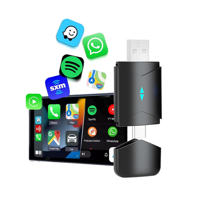 2 in 1 Car AI Box Wireless Carplay Android Auto Adapter 1 Year Warranty Dongle Plug&Play Auto Connect