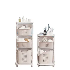 Wholesale China Supplier Laundry Basket Folding Laundry Storage Baskets Plastic Basket With Wheels Foldable