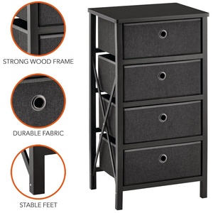 <span class=keywords><strong>Commode</strong></span> de rangement moderne à 4 tiroirs avec cadre en bois robuste pour chambre à coucher - Product Image 5