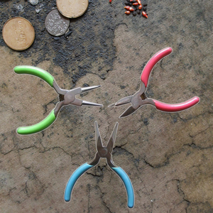 High Quality Mini 3\" Jewelry Pliers Steel Carbon <strong>Long</strong> <strong>Nose</strong> Needle <strong>Nose</strong> Types Industrial Grade DIY with PVC Plastic Handles - Product Image 3