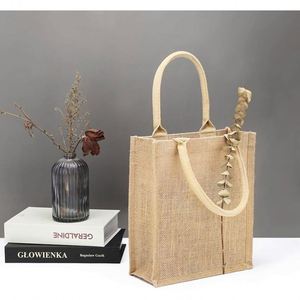 Factory Wholesale Custom Made Printing Waterproof <b>Foldable</b> Reusable Solid Color Burlap Women's Tote <b>Bags</b> for <b>Beach</b> - Product Image 3