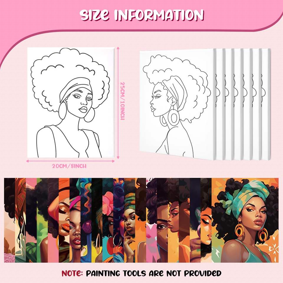 DIY Paint Mini Pre Drawn Outline & Pre-Stenciled Art Printing Canvas ...