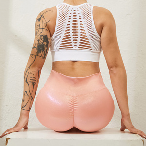 Leggings de <span class=keywords><strong>yoga</strong></span> brillants de haute qualité en tissu recyclé anti-cellulite pour le <span class=keywords><strong>yoga</strong></span>, la remise en forme et la salle de sport - Product Image 2