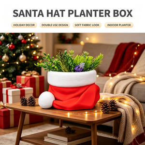 Maceta con Forma de Sombrero Navideño, Centro de Mesa Festivo, Cesta para Guardar Dulces, Decoración para Fiestas en Casa - Product Image 5